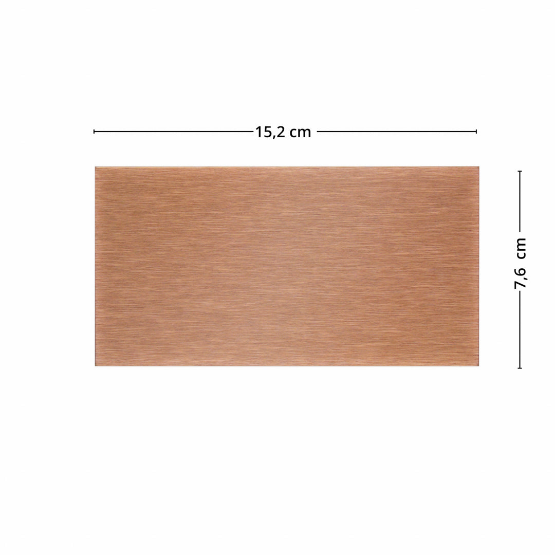 56 pk veggfliser med horisontal børstet kobberstruktur til kjøkkenvegg