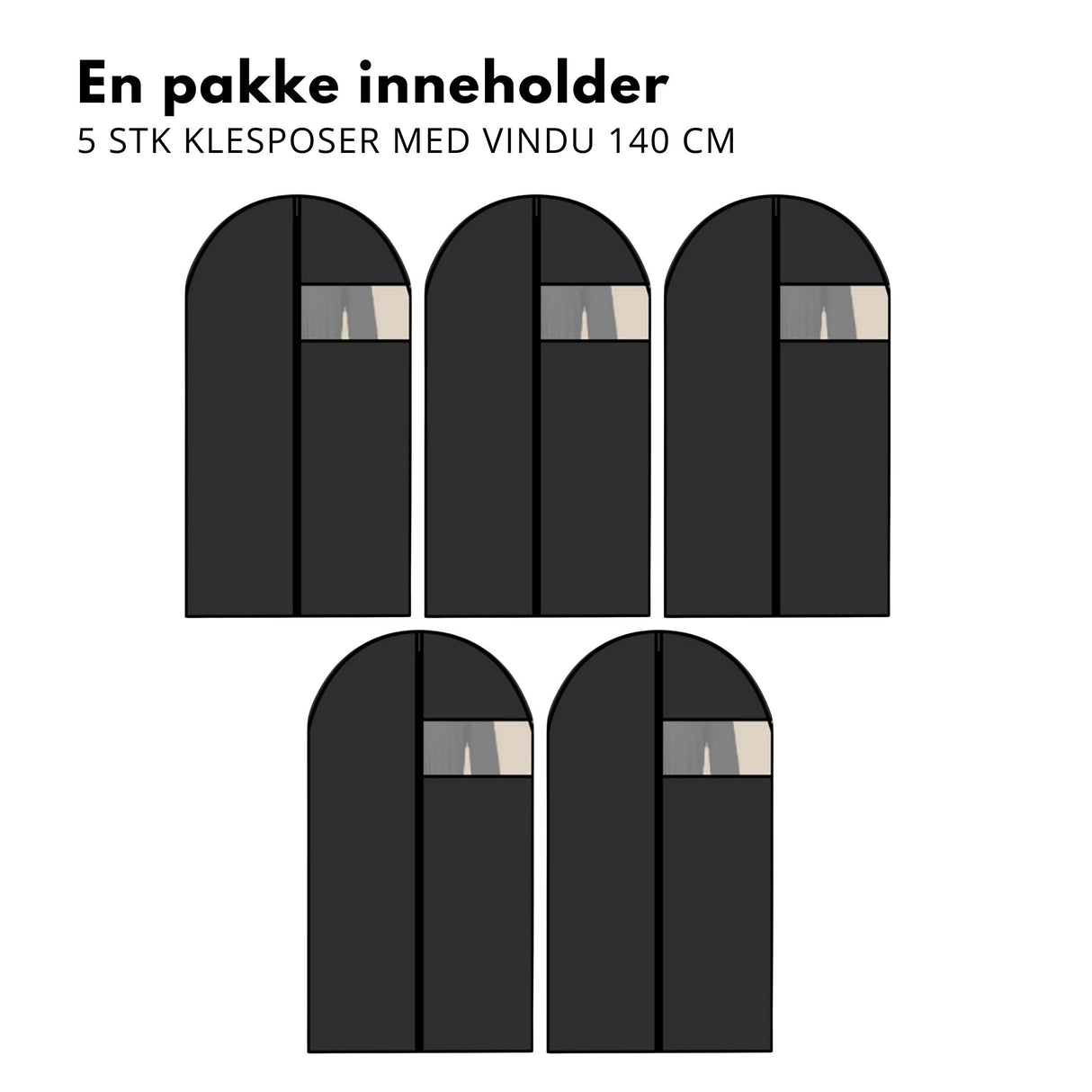 5-pk klespose med vindu