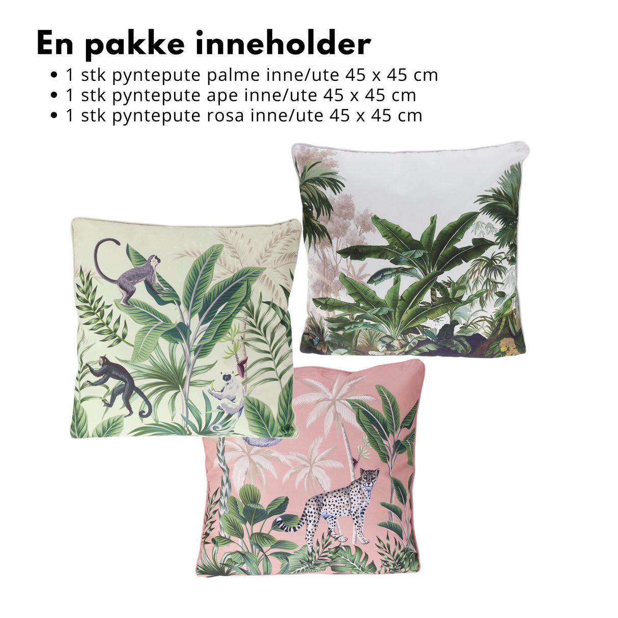 3-pk pyntepute inne/ute 45x45cm