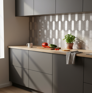 Stein lys grå hexagon selvklebende veggfliser