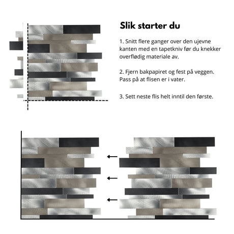 Tanya stav selvklebende veggfliser - Lindas Dekor
