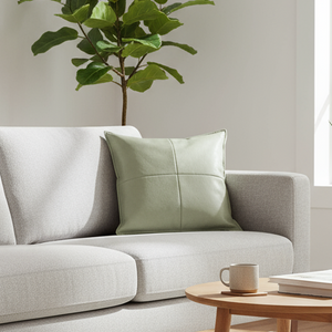 Putetrekk kunstlær grønn 45 × 45 cm