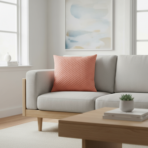 Putetrekk bikube velur rosé 55 x 55 cm