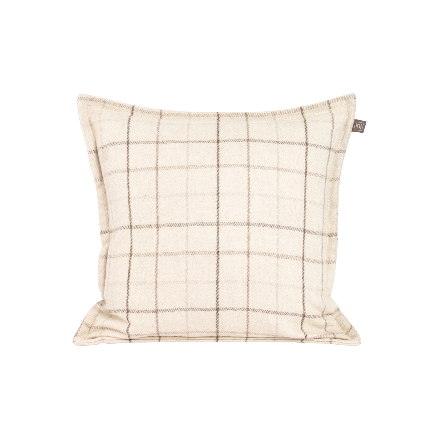 Ullpute i lys fargetone med smale brune striper