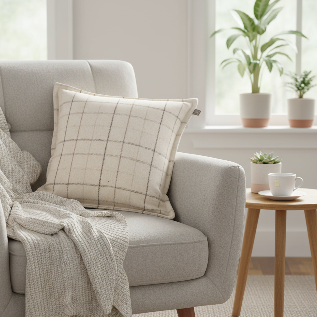 Naturhvit putetrekk Bisho 50 × 50 cm fra Halvor Bakke