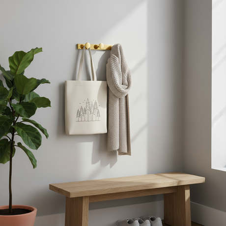 Metallkapphängare med 3 krokar, guldfärgad, 42 × 5 cm