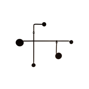 Knaggrekke sort metall 5 knagger 29 x 35 cm