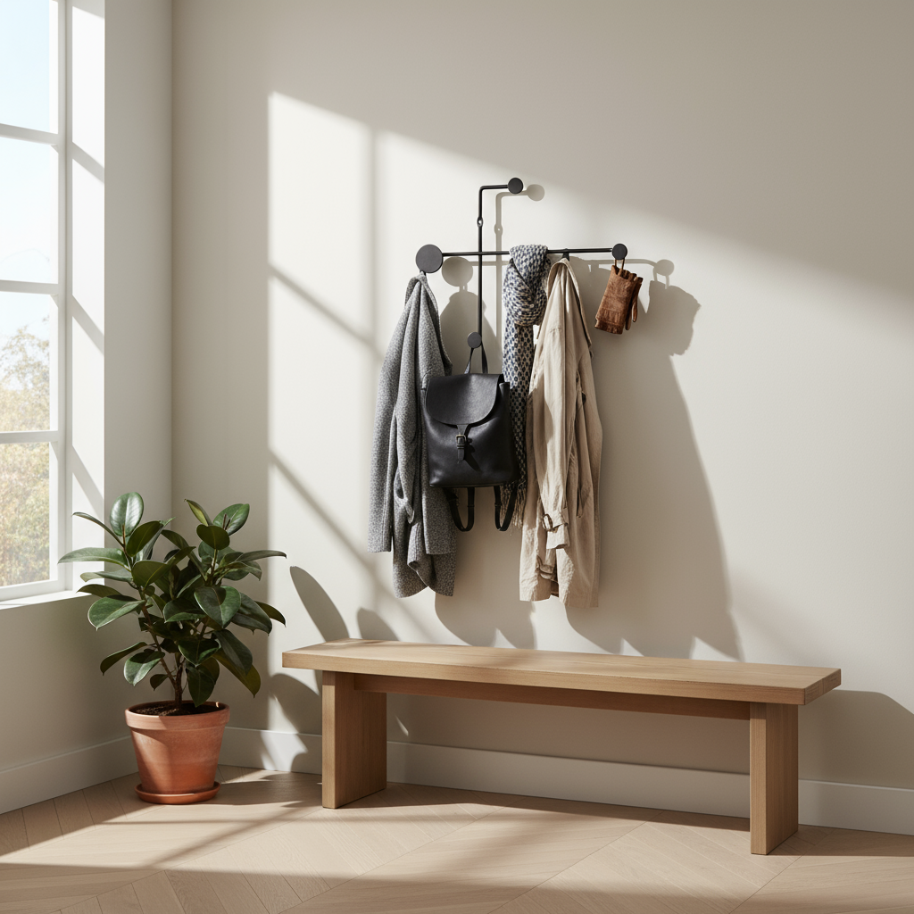 sort metallknagg med fem kroker for veggmontering