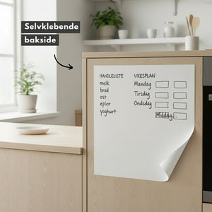 Barnebord med magnetisk whiteboardfolie som tegneflate