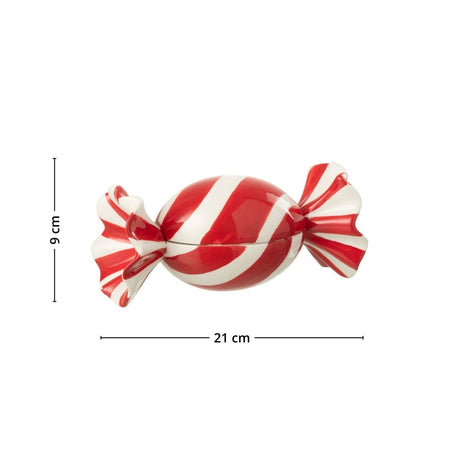 Candy julekrukke i keramikk rød/hvit - Lindas Dekor