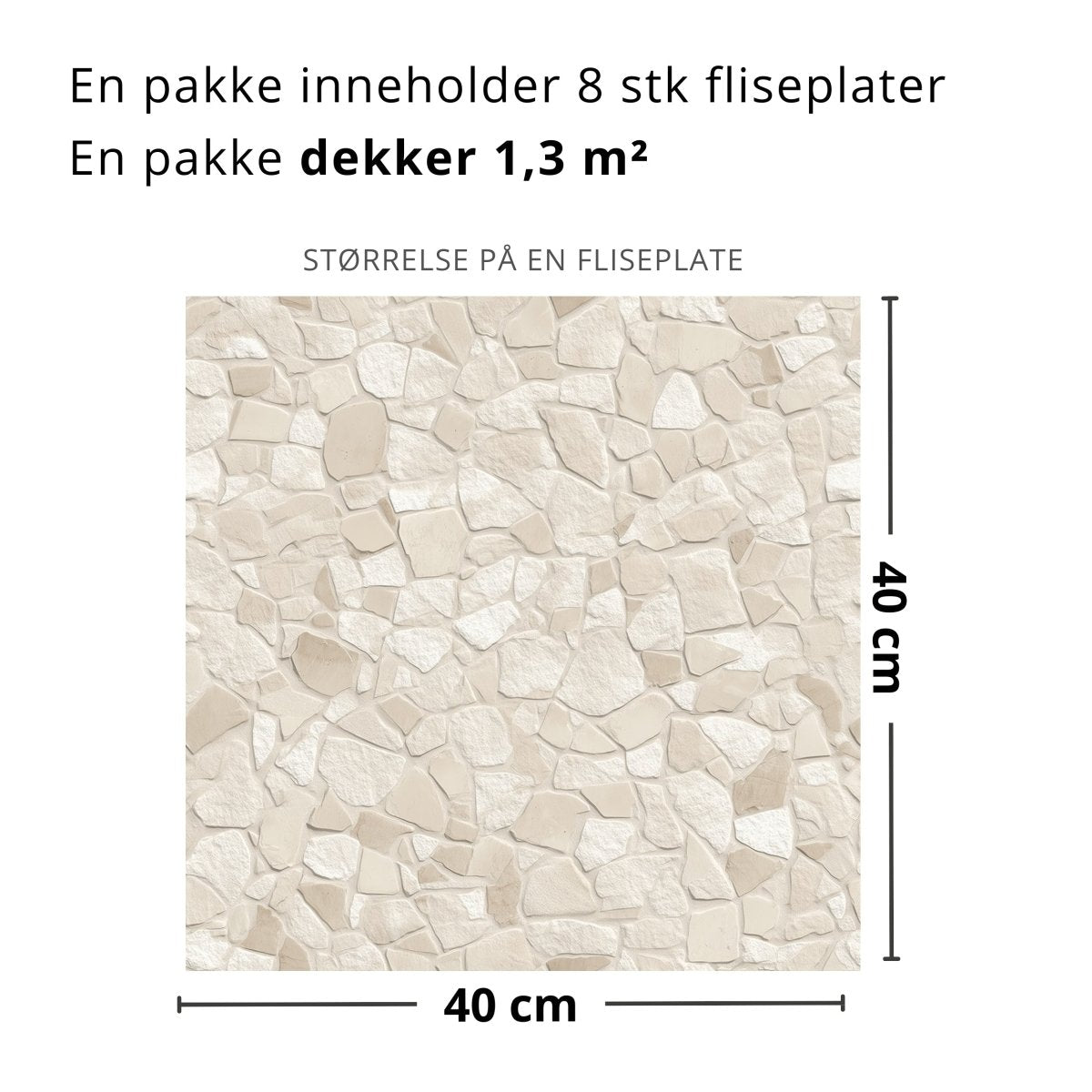 Selvklebende fliser til kjøkken og vaskerom i beige naturstein design