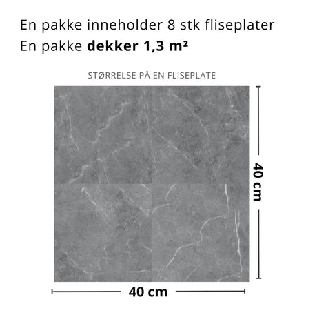 8 - pk Verona marmor selvklebende fliser - Lindas Dekor