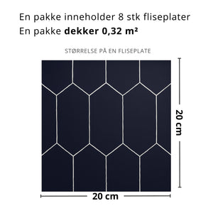 Mathilde Mørkeblå selvklebende fliser