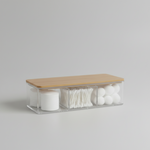 Opbevaringskasse med bambuslåg, pakke 23 x 9,5 x 6,5 cm