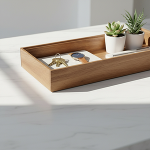 Stablebar organiseringsbrett i tre/akasie 37,5 x 15 x 5 cm