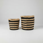 2-pack förvaringskorgar randiga svarta/naturfärgade