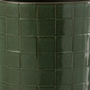 Grønn firkantet keramikkpotte 14 cm med grønnplante, moderne design