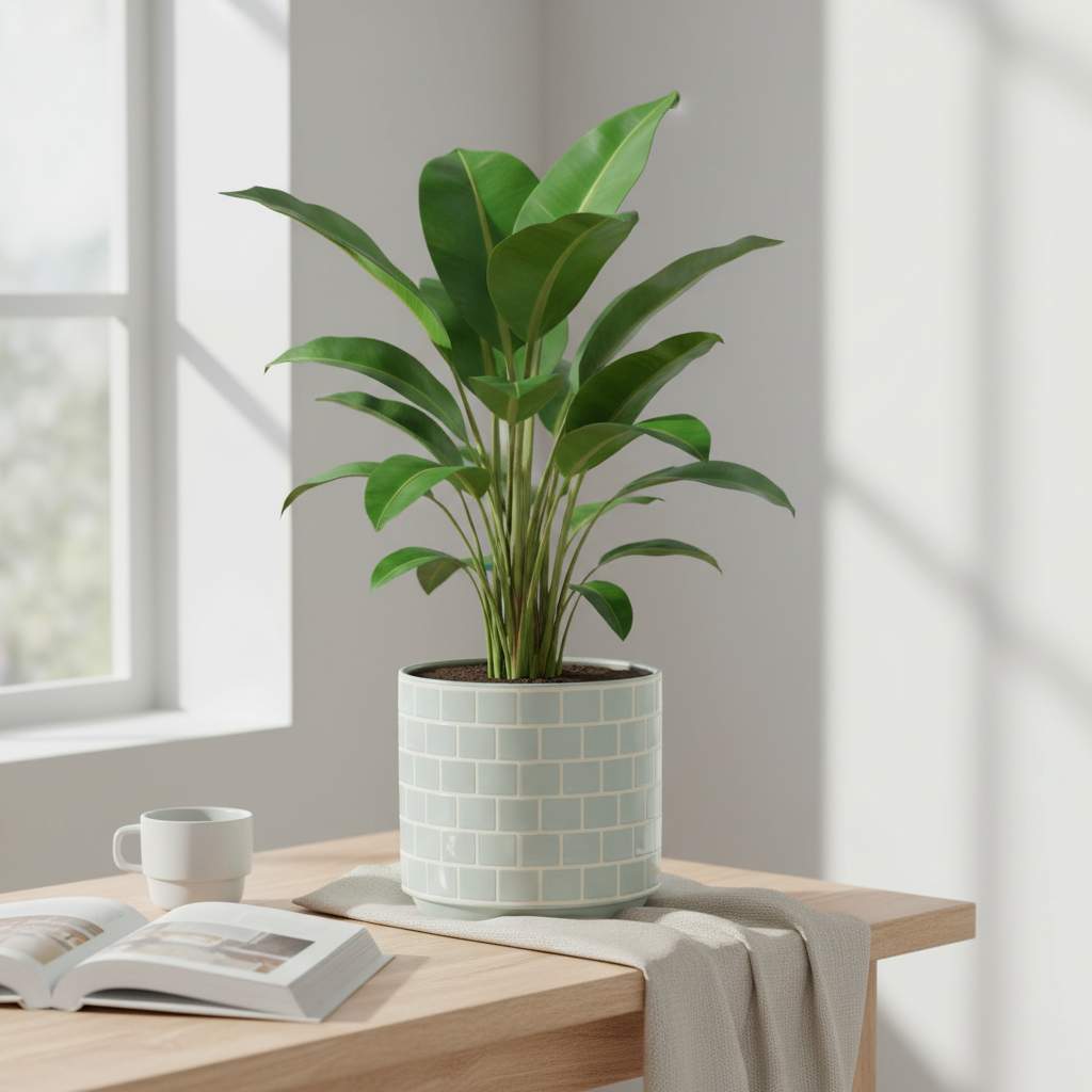 Blomsterpotte Keramikk Blå Medium