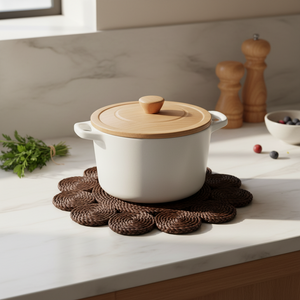 Bordbrikke Rund Mørk Brun