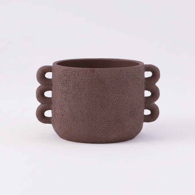 Blomsterpotte Celia i brun keramikk, 24 cm medium potte med elegant design