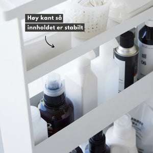 Oppbevaringsvogn på hjul hvit 80,5 x 45,5 cm