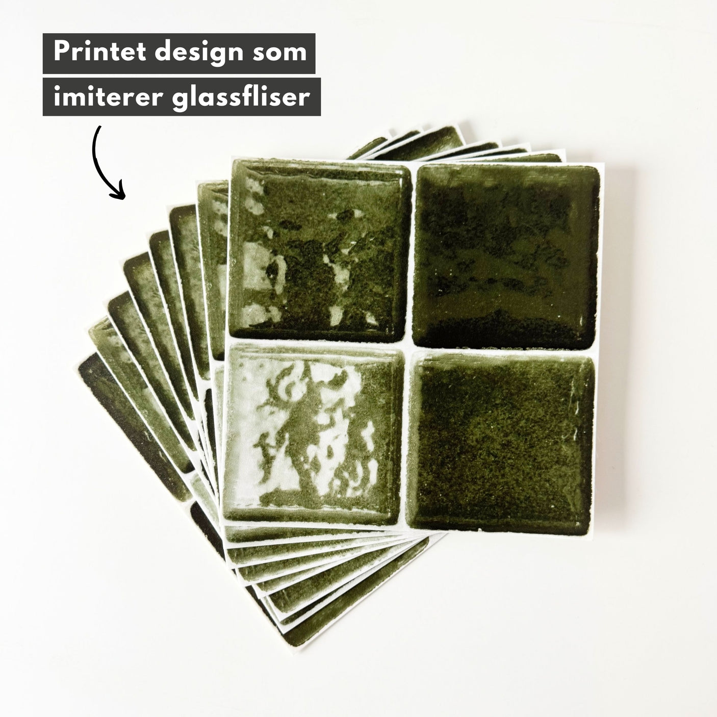 Ezra flaskegrønn selvklebende fliser