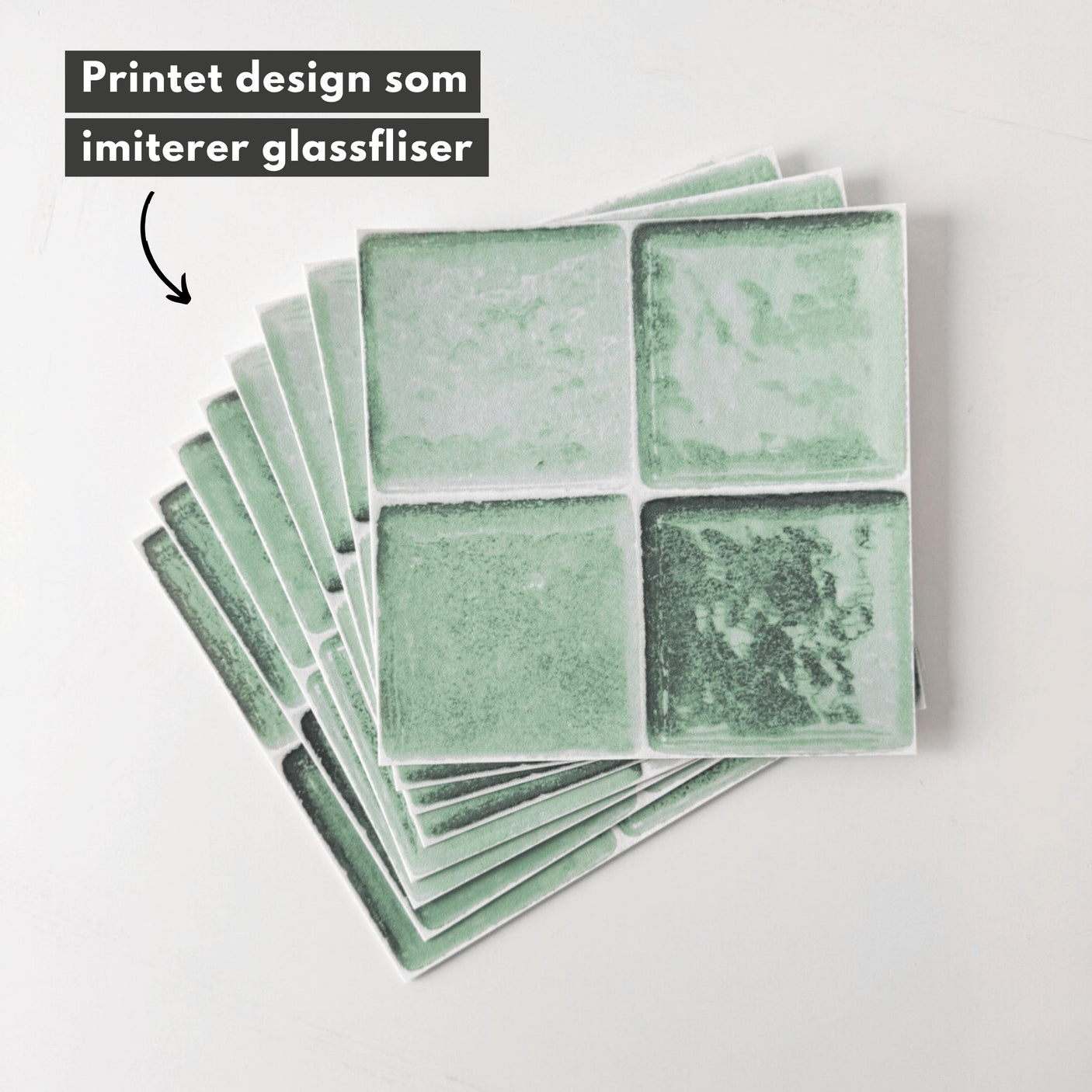 Ezra lys grønn selvklebende fliser