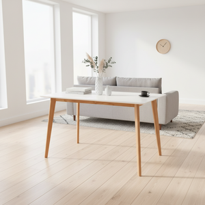 Vojens matbord vitt naturfärgat 120 cm