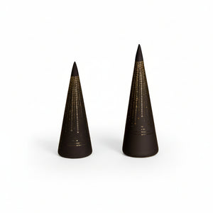 LED lyslykt med sort kjegle og teksten Det lyser - 2-pakning