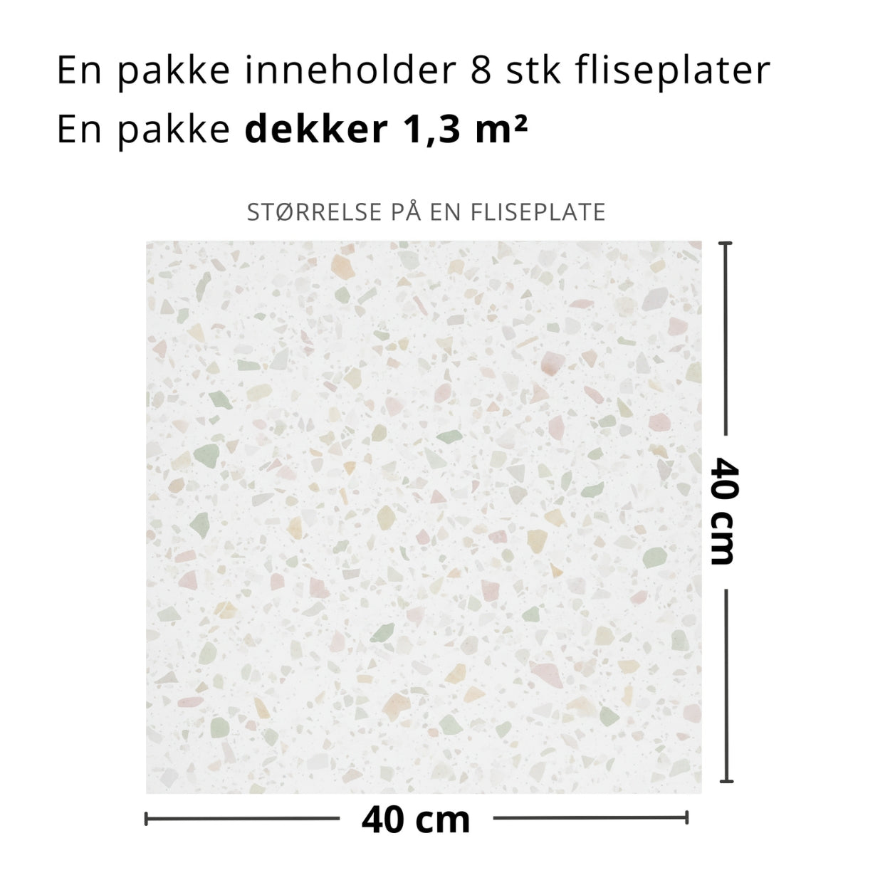 Lisboa Terazzo hvit selvklebende veggfliser