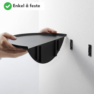 Vegghylle halvrund sort 40 cm