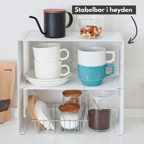 Stapelbar hylla smal vit