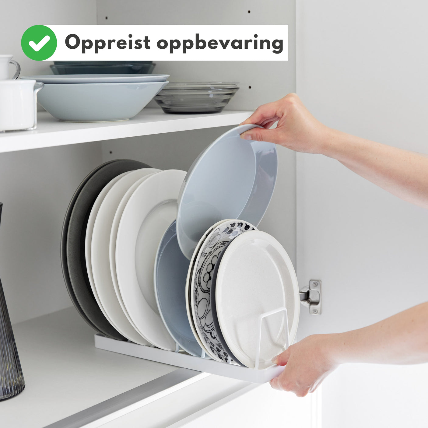 Tallerkenstativ hvit