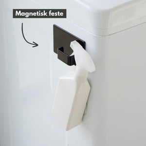 Krok i sort metall med magnet bakside for vaskerom.