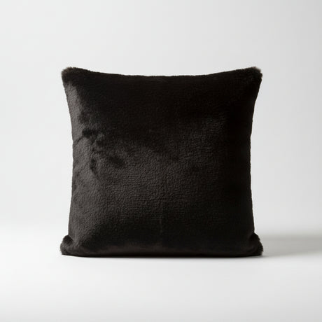 Putetrekk pels sort 50x50cm - myk kunstpels sofapute til stue