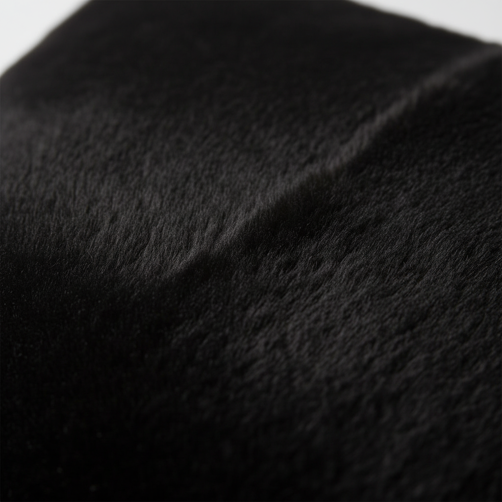 Putetrekk kunstpels sort 50x50cm - myk tekstil til sofa og seng