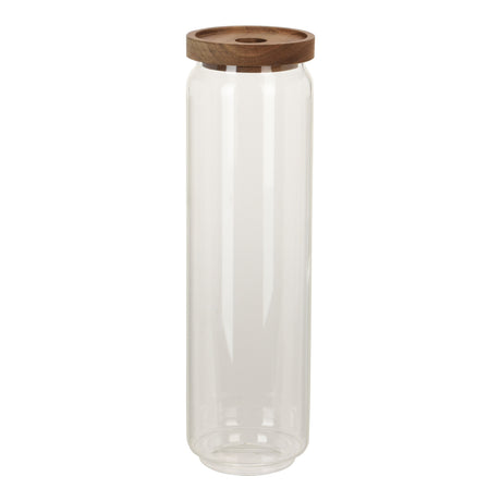 Glasskrukke med trelokk 30cm - perfekt til müsli og tørrvarer"
