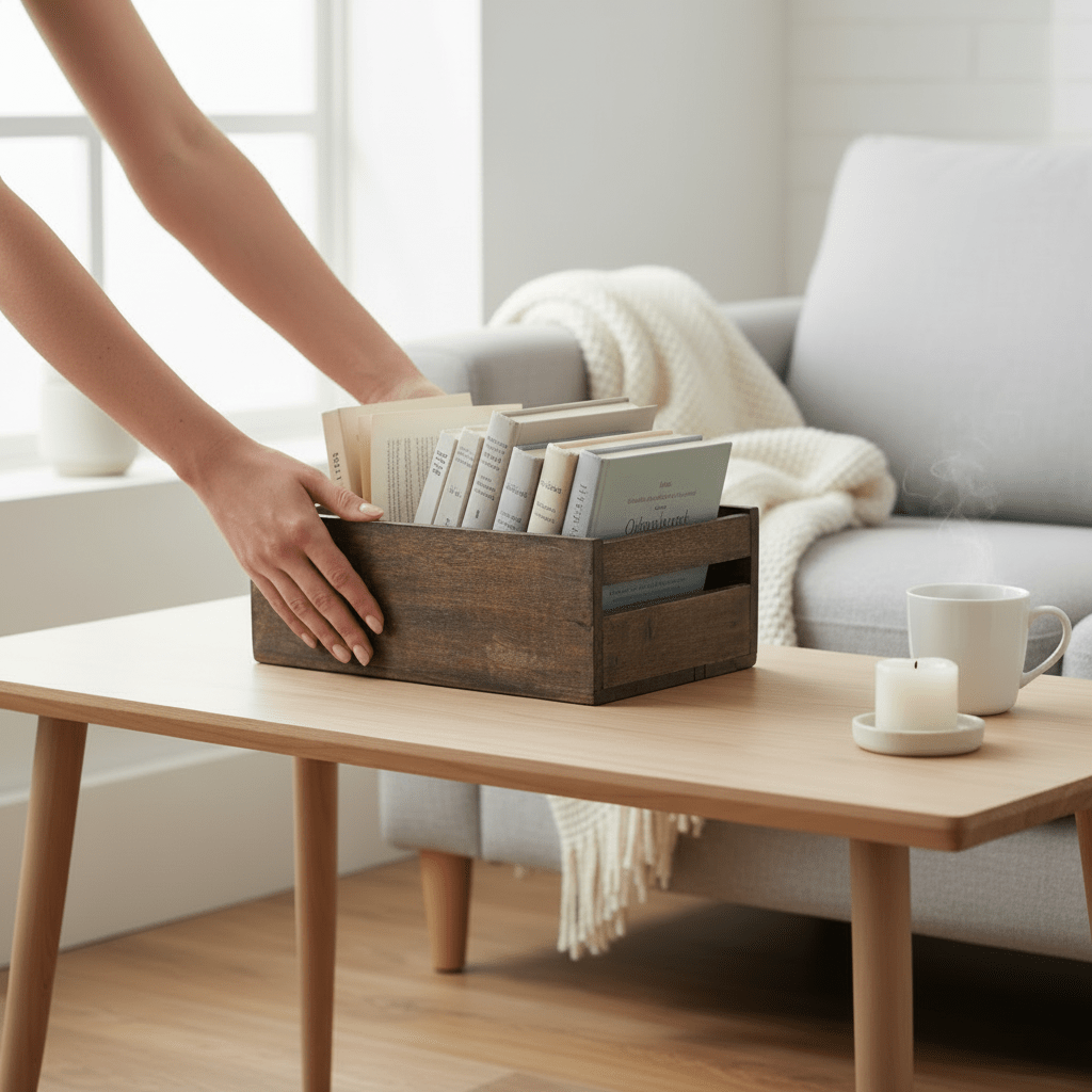 Kurv brunsort mangotre 31 x 25 x 11 cm - Lindas Dekor