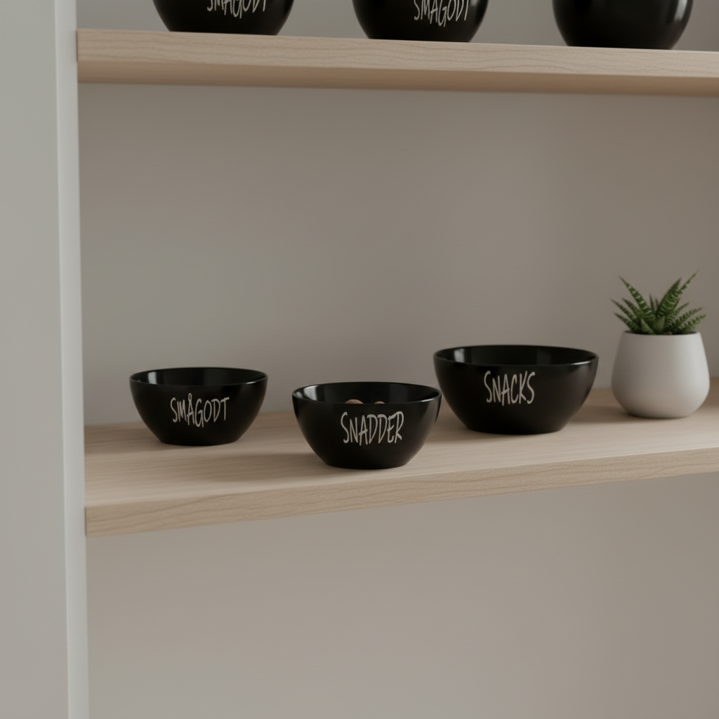 3-pk Skålsett keramikk sort til godis