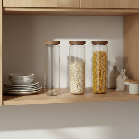 3-pk glasskrukke akasie 1,5 liter