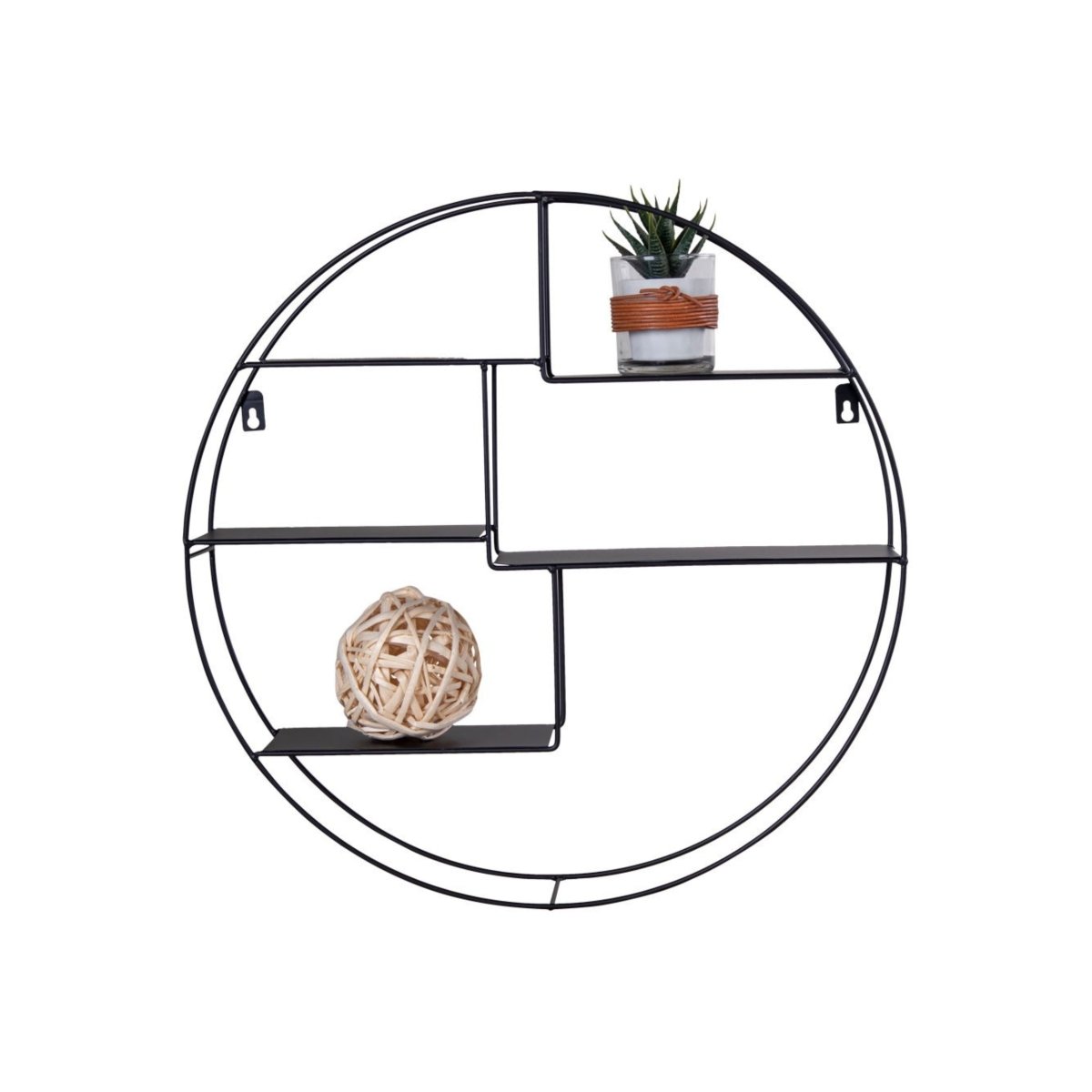 Genk vegghylle stål sort diameter 47 x 10 cm - Lindas Dekor