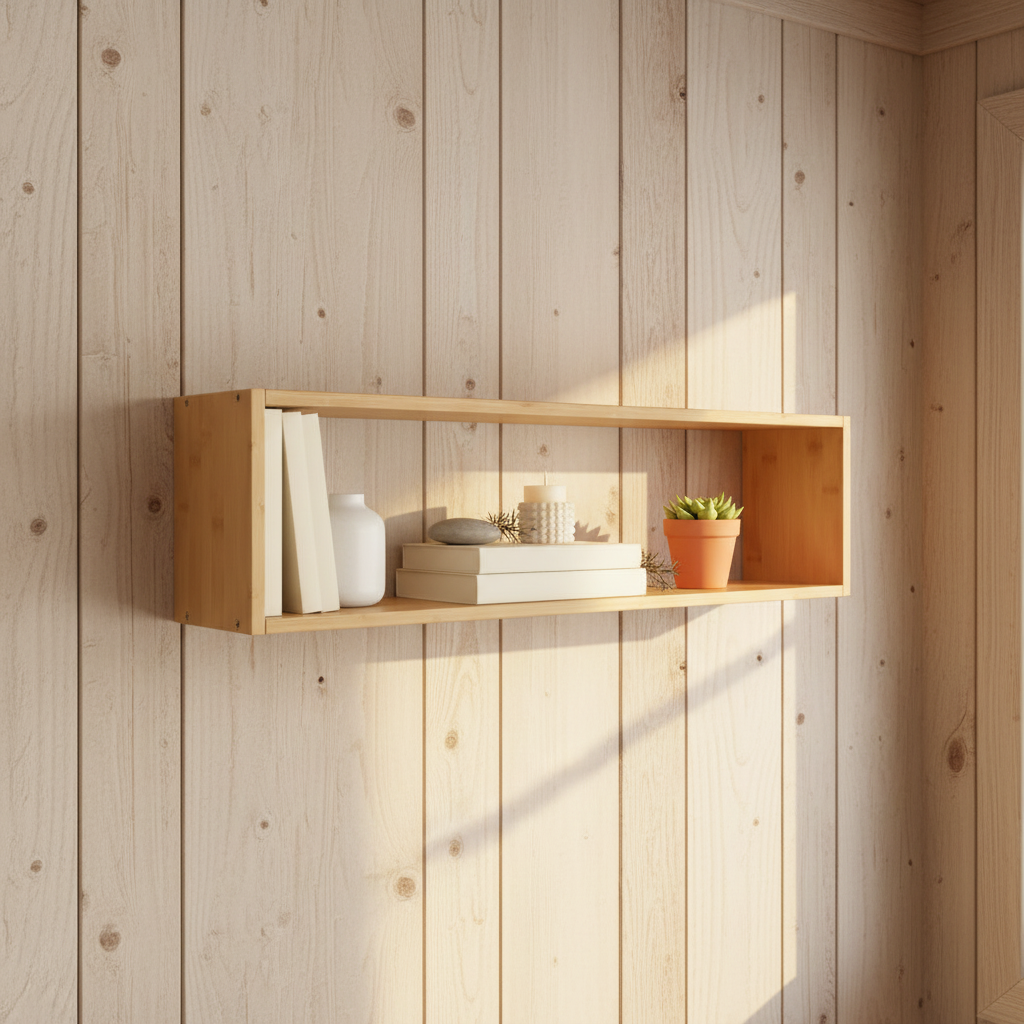 Ember vegghylle bambus natur 70 x 15 x 19,5 cm