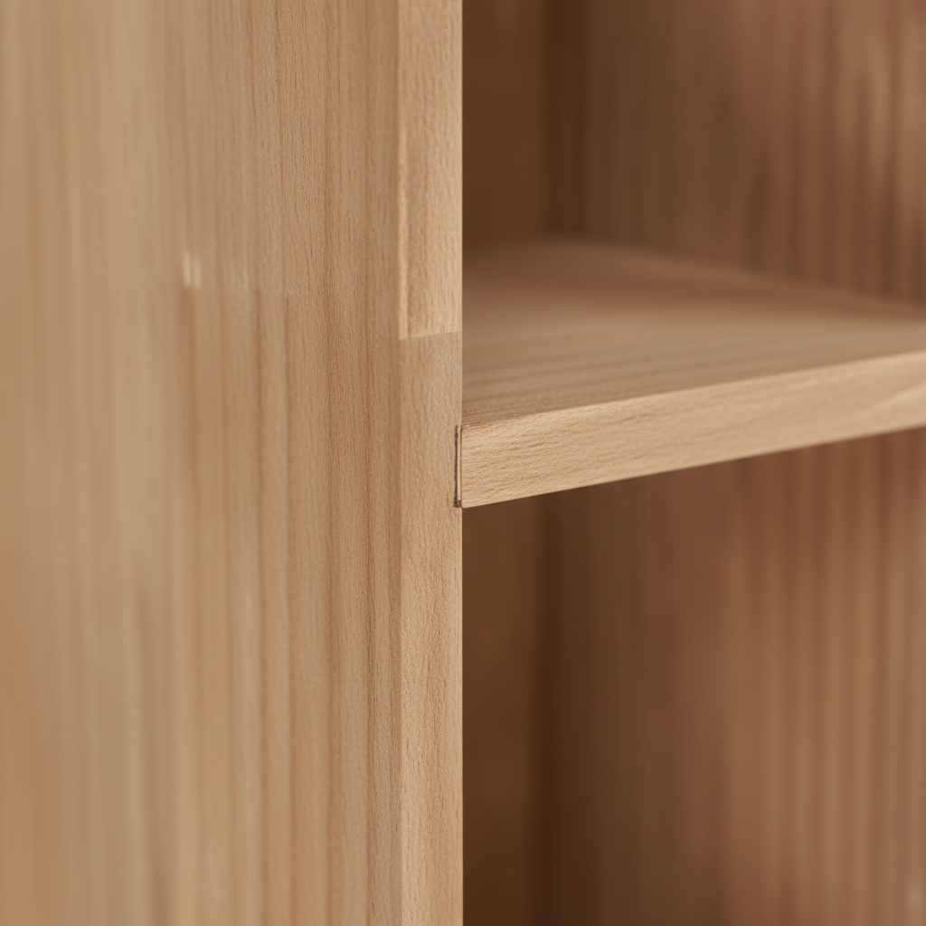 Vegghylle med små rom i furu