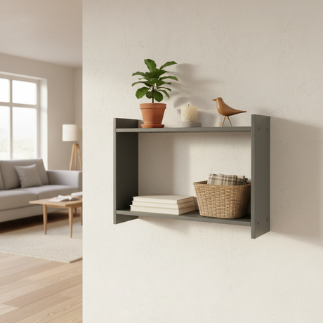 Bamberg vegghylle grønn 50 x 14,5 x 35 cm frontvisning