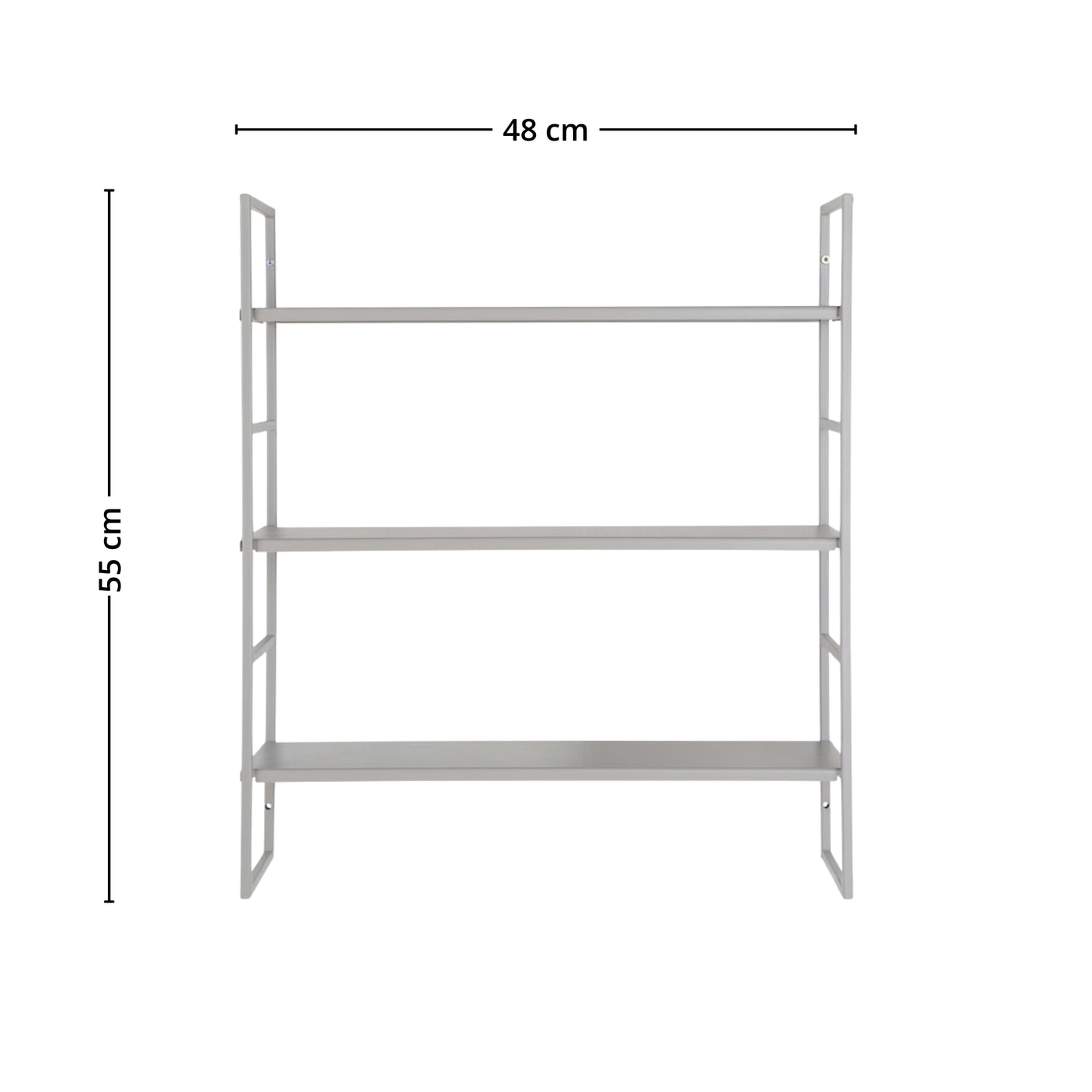Grå stål vegghylle i stue