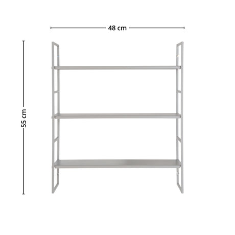 Grå stål vegghylle i stue