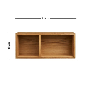 Oshawa vegghylle eikefiner natur 71 x 20 x 30 cm - Lindas Dekor