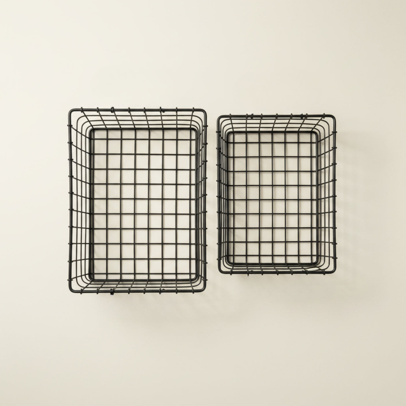 2-pk Trådkurv sort metall