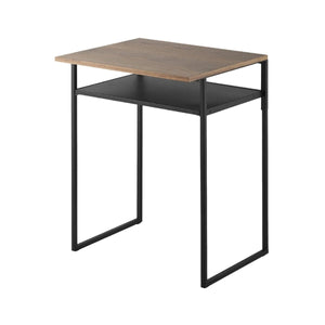 Sidebord med treplate og uttrekkbar hylle sort 53 x 45 x 66,8 cm - Lindas Dekor