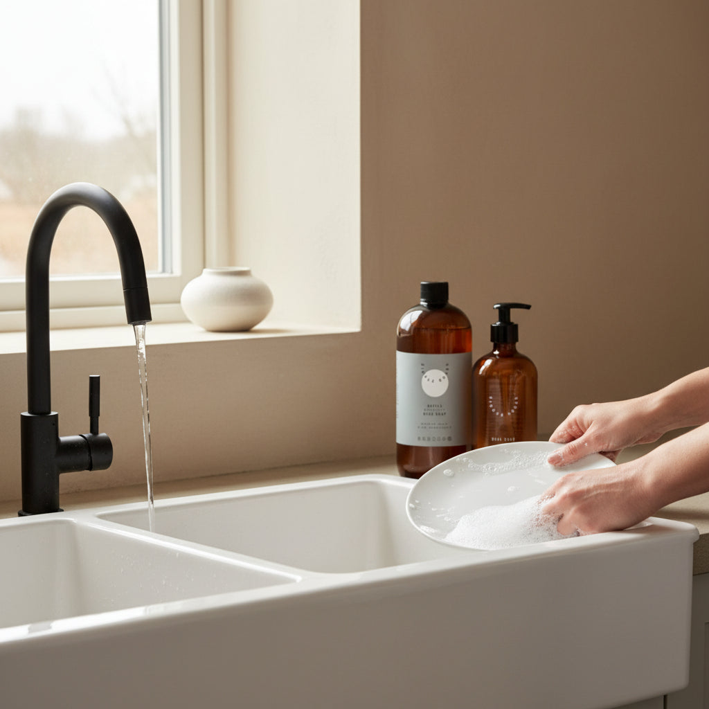 refill oppvasksåpe grapefruit ginger sage 1000 ml i stor flaske